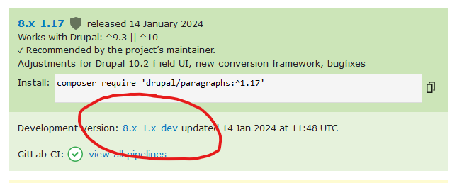 The development version can usually be found in the releases section